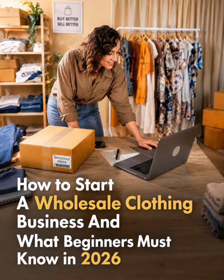 Bombay Collection guide to starting a wholesale clothing business with apparel inventory and packaging