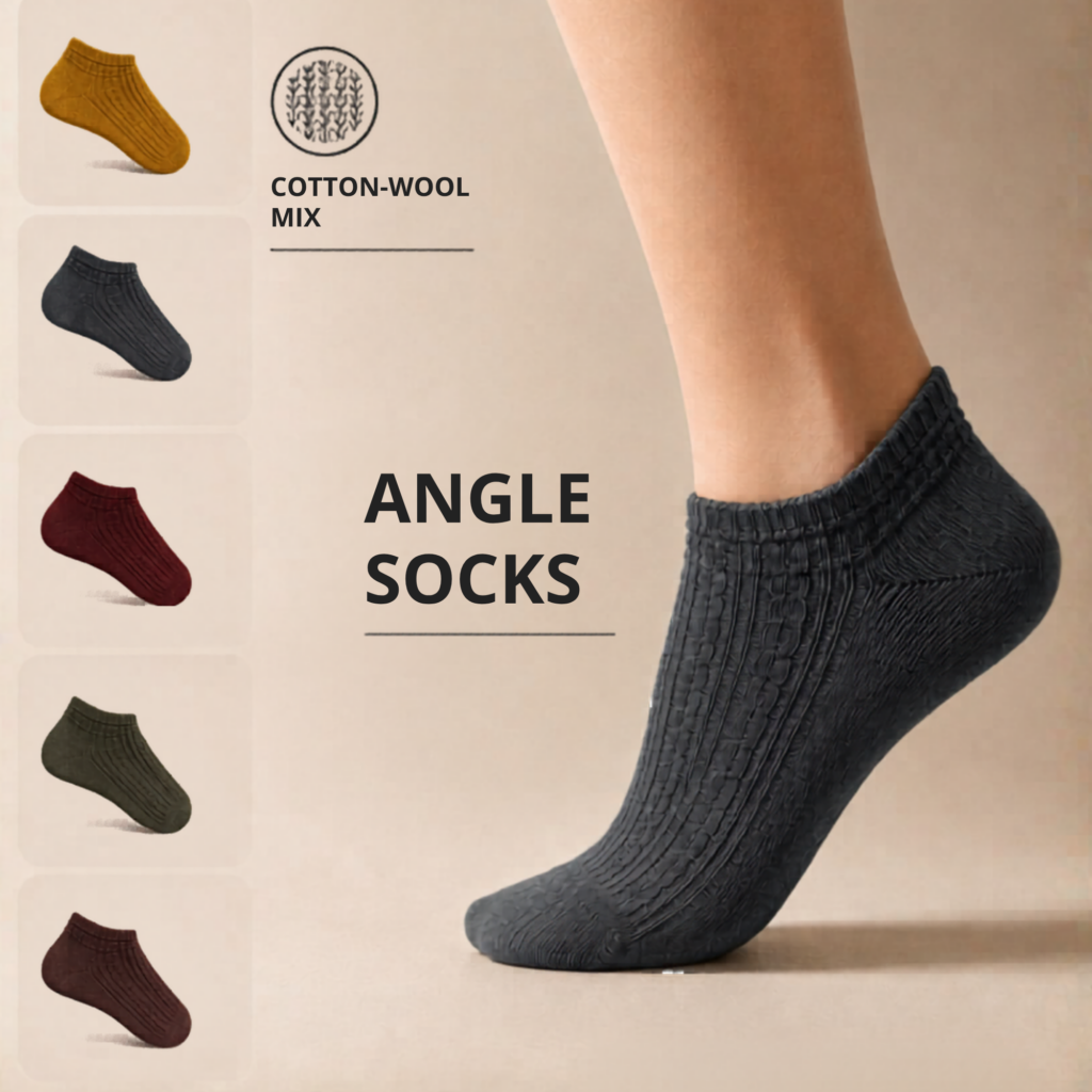 Cotton wool mix ankle socks in multiple colors, available at Bombay Collection wholesale clothing supplier in Thrissur and Ernakulam.