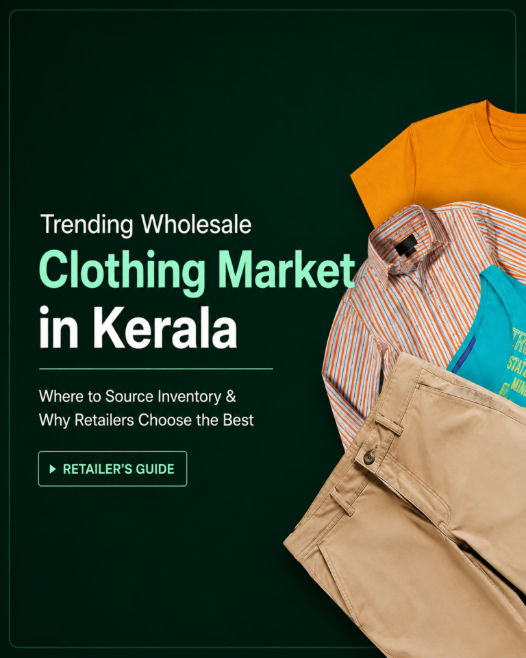 Wholesale clothing market in Kerala featuring curated apparel collections from Bombay Collection for boutiques, garment stores, and retailers.