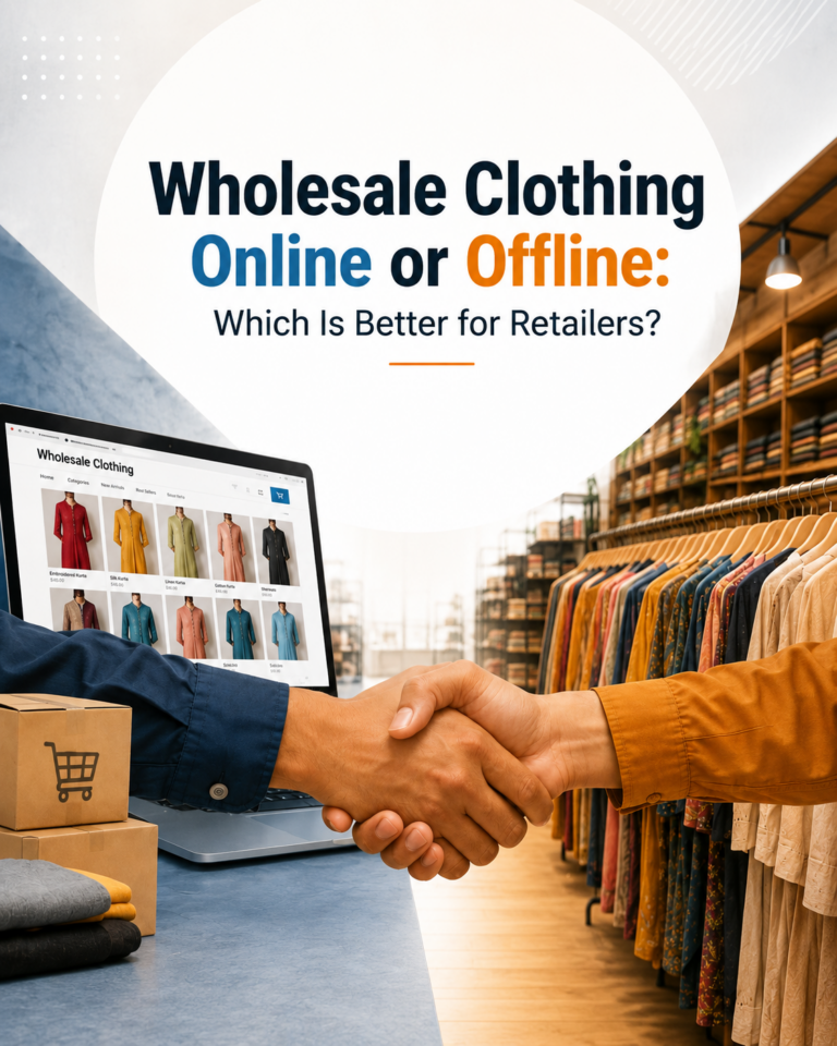 Wholesale clothing online vs offline shopping comparison for retailers